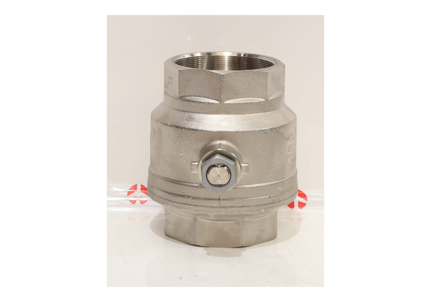 VALVE, BALL 4 INCH BRASS RED LEVER FF LP