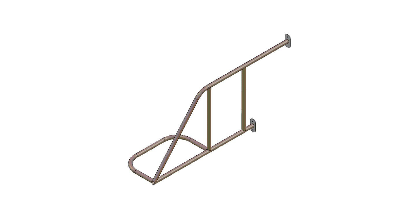 HANDRAIL, REAR STEP L/H FINISH YELLOW RAL1032