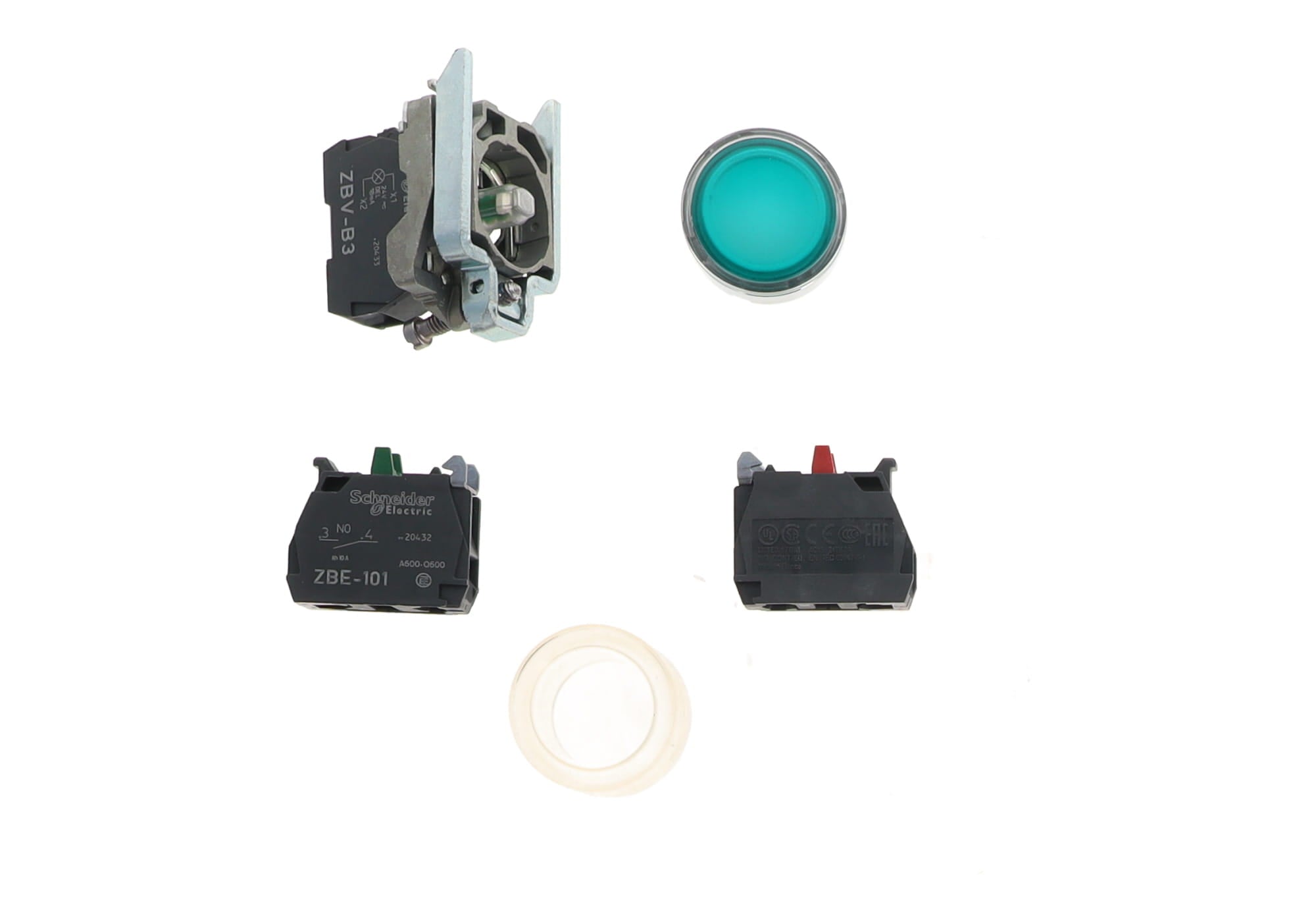 SWITCH, PUSH BUTTON W/CONTACT GREEN LED