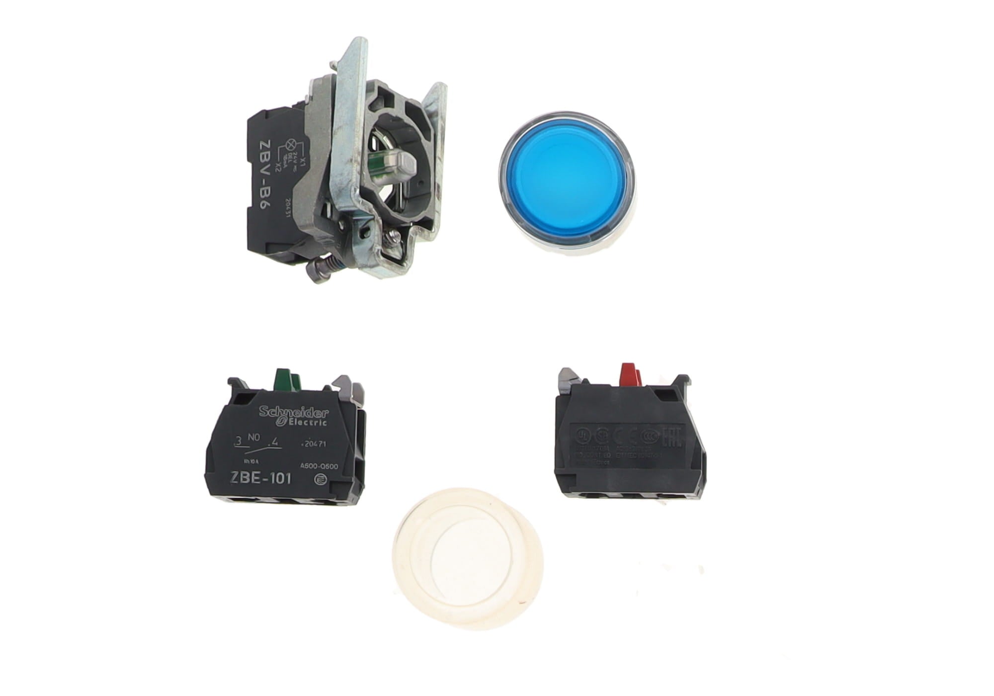 SWITCH, PUSH BUTTON W/ CONTACT BLUE LED