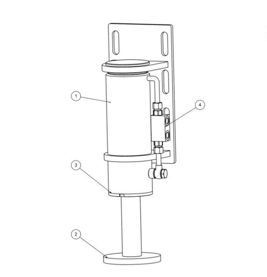 CYLINDER, STABILIZER 80X 50 X388 + 210