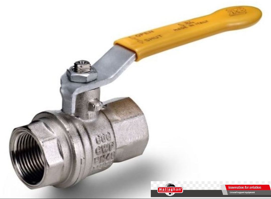 VALVE, BALL 1/2 INCH P NIC PLAT BRASS YELLOW LEVER FF LP
