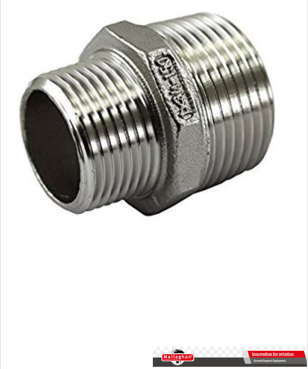 NIPPLE, 2 INCH X 11/2 INCH-T/T M HEX RED GRADE 316