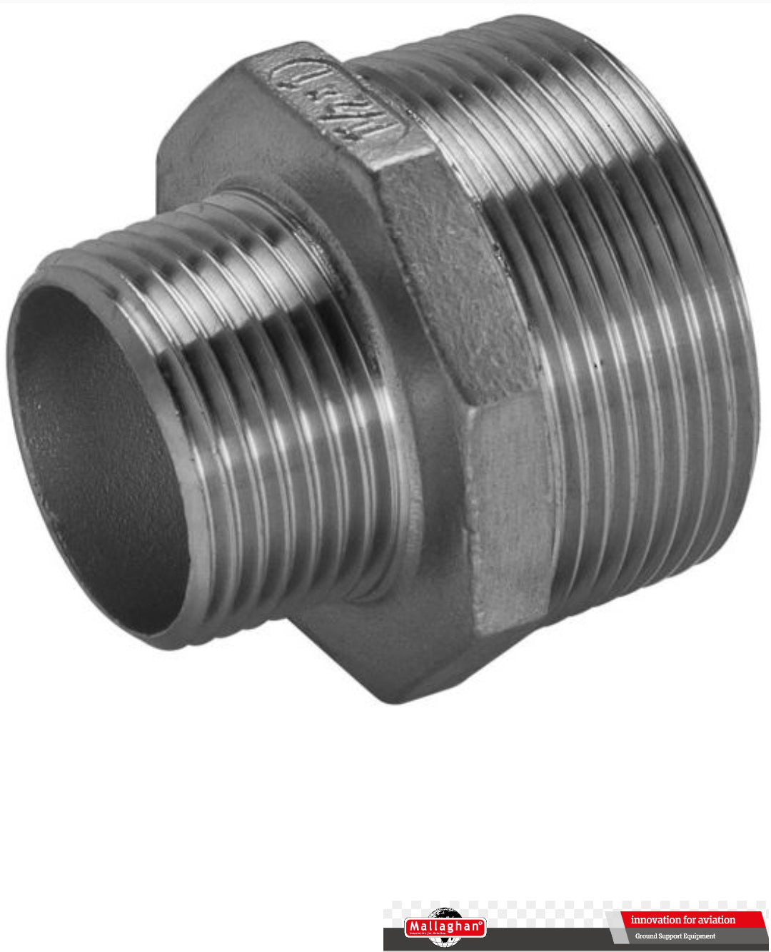 NIPPLE, GLV 2 INCH X 11/2 INCH HEX M RED FIG.245