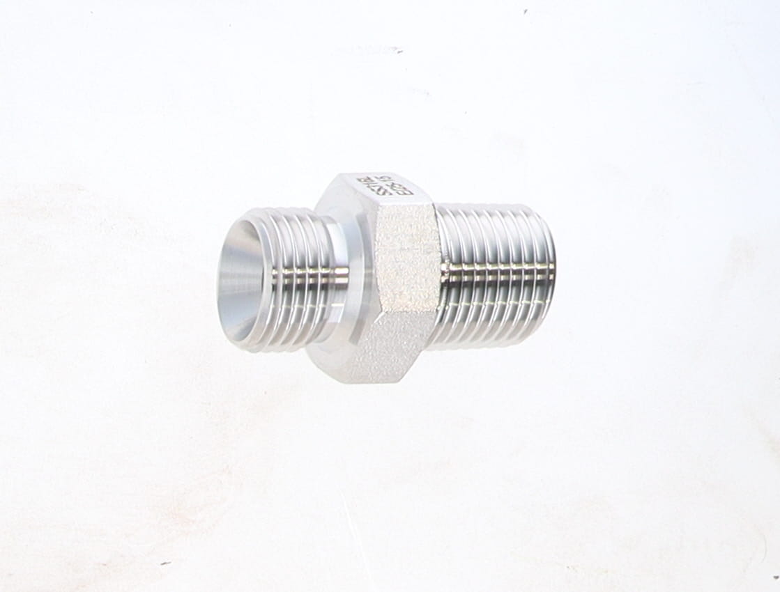 CONNECTOR, 1/2 IN P 60 CONE X 1/2 IN T M/M HEX NIPPLE