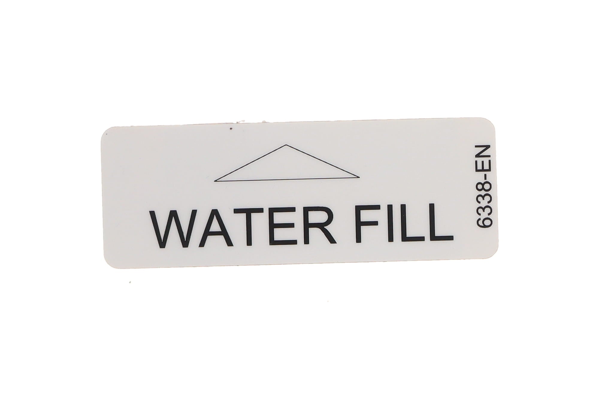 LABEL, WATER FILL 65MM X 25MM X R2.5