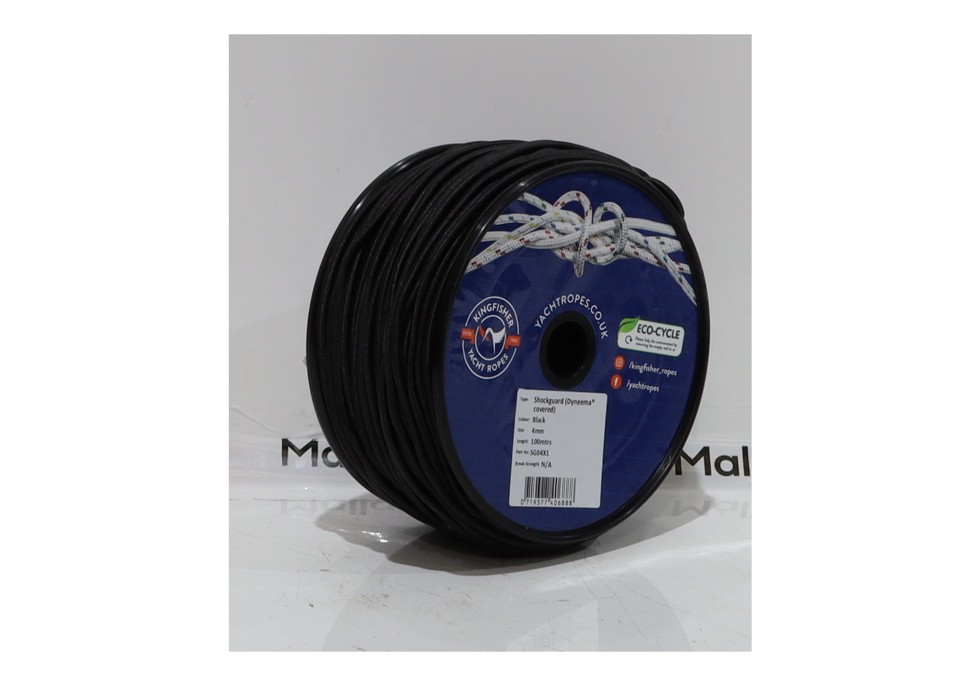 CORD, BUNGEE DYNEEMA LOGO SHOCKGUARD BLK