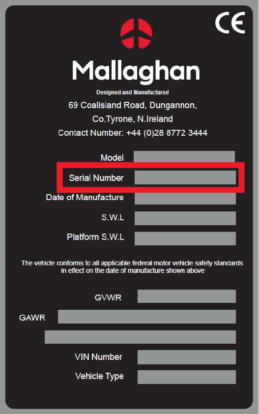 Serial number plate example 2